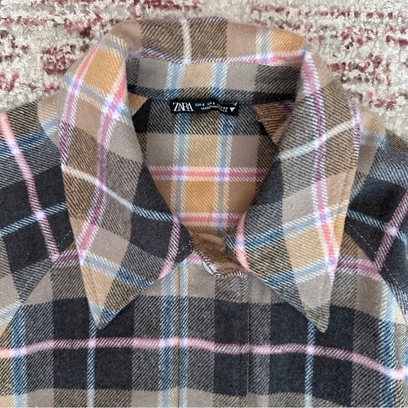 Zara Multicolor Plaid Button Down Shirt - Picture 7 of 9